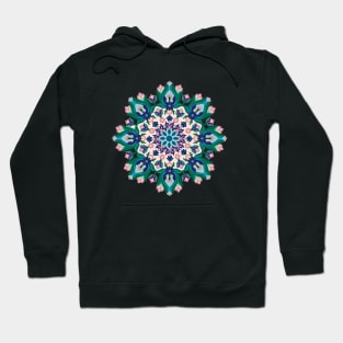 Persian Floral Mosaic Pink Hoodie